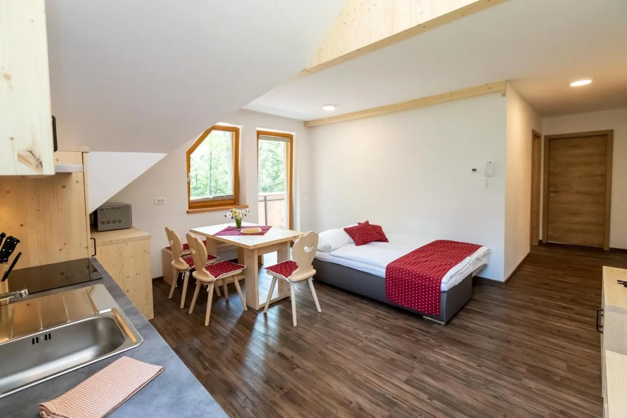 Apartma D: dnevni prostor s kuhinjo