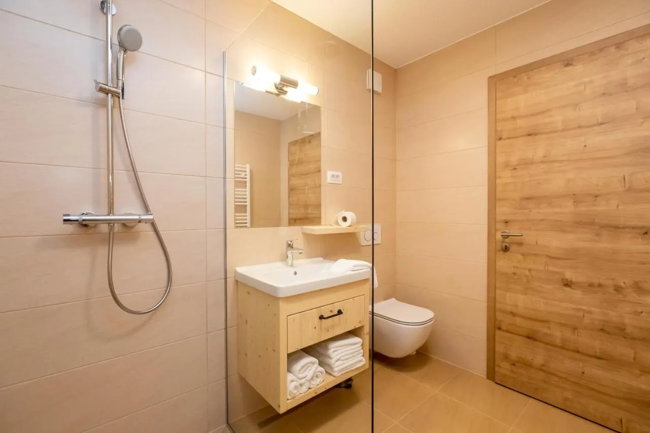 Apartma D: kopalnica s tušem